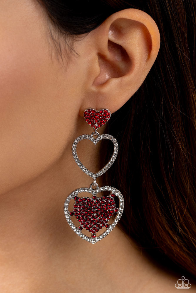 Couples Celebration Red Post Earrings