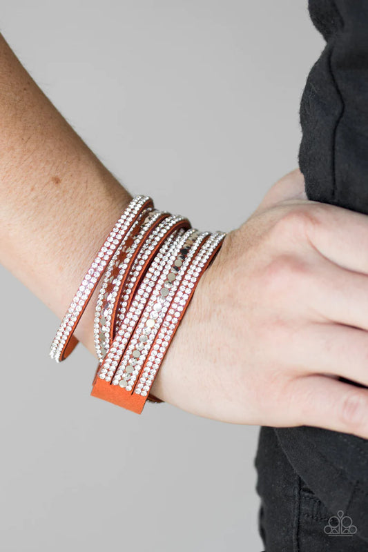 Rock Star Attitude - Orange Urban Wrap Bracelet