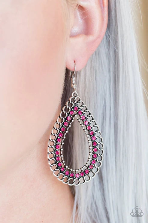Mechanical Marvel - Pink Earrings