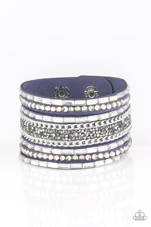 Rhinestone Rumble - Blue Bracelet