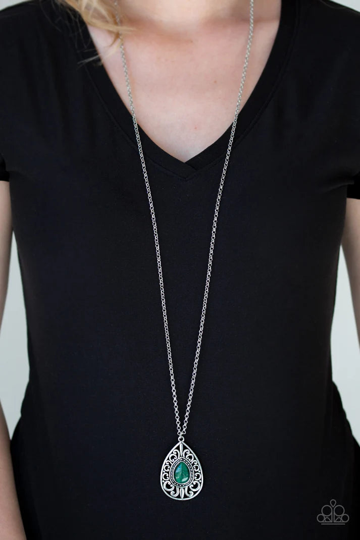 Modern Majesty - Green Necklace