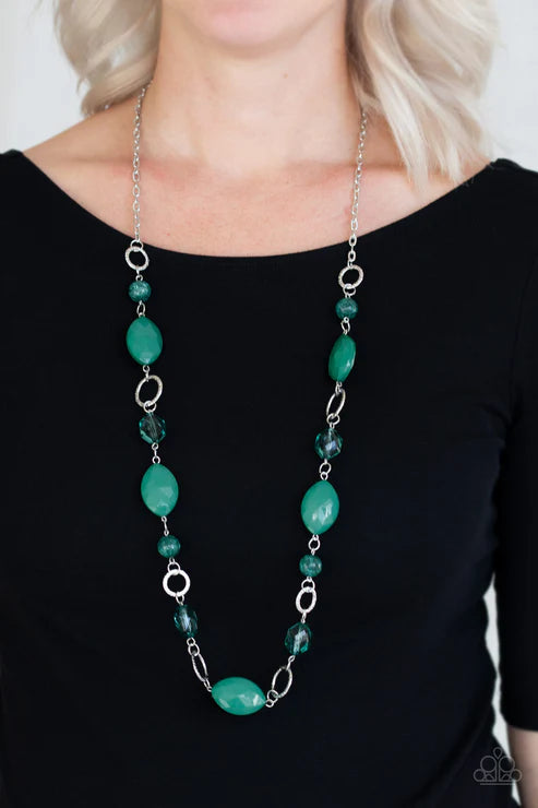Shimmer Simmer - Green Necklace