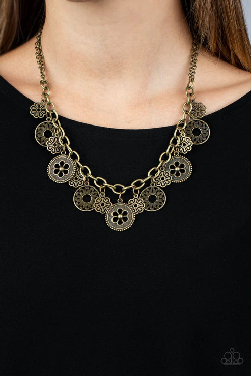 Meadow Masquerade - Brass Necklace
