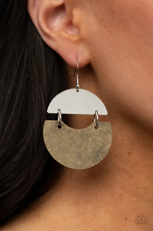Watching The Sunrise - Brass Earrings