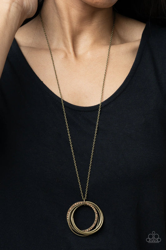 Harmonic Halos Brass Necklace