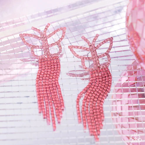 Billowing Butterflies - Pink Post Earrings