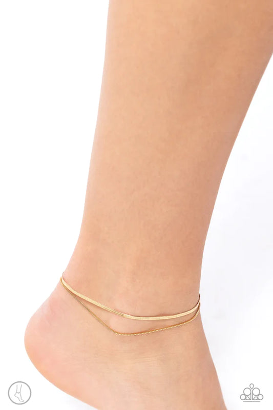 Glistening Gauge Gold Anklet