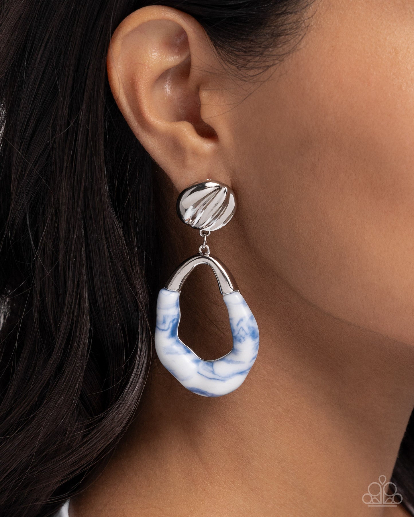 High-Sheen Swirls - Blue Earrings
