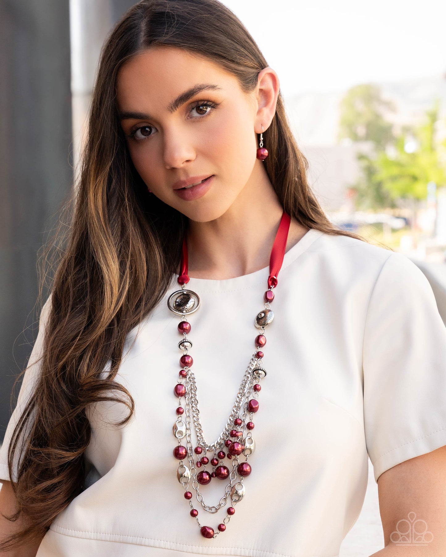 All the Trimmings- Red Necklace