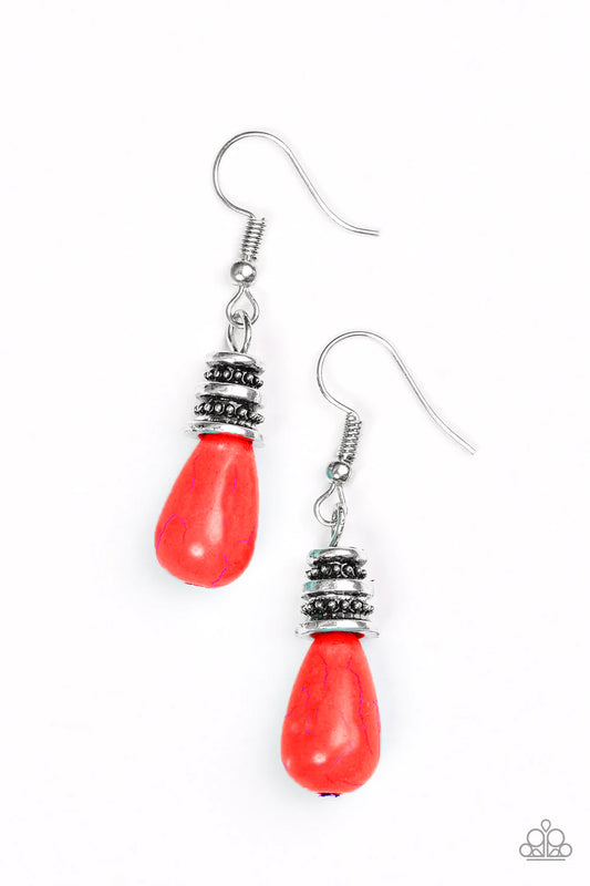 Stone Storms Red Earrings