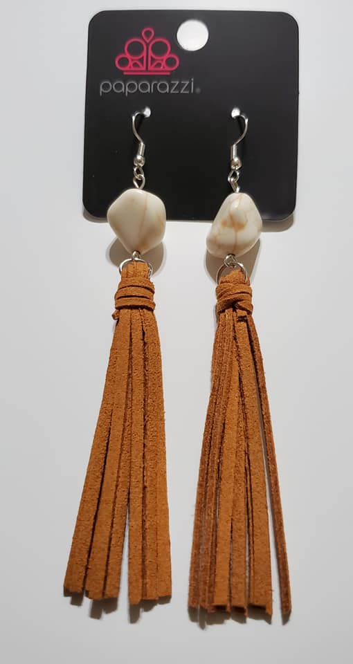 All-Natural Allure - White Earrings