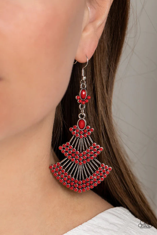 Eastern Expression Red Earrings