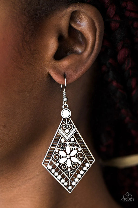 Stay Wild, Wildflower - White Earrings