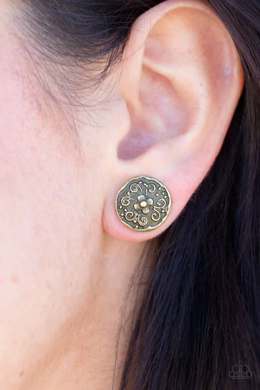 Garden Glee - Brass Post Earrings