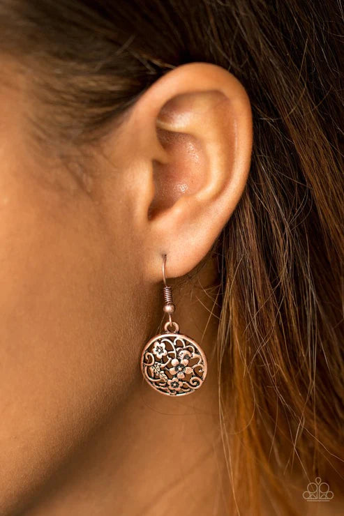 Flower Patch Perfection - Copper Earrings