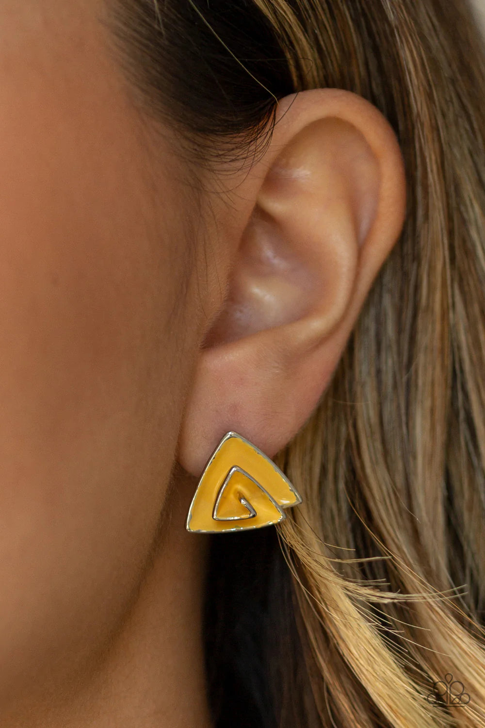 On Blast - Yellow Post Earrings