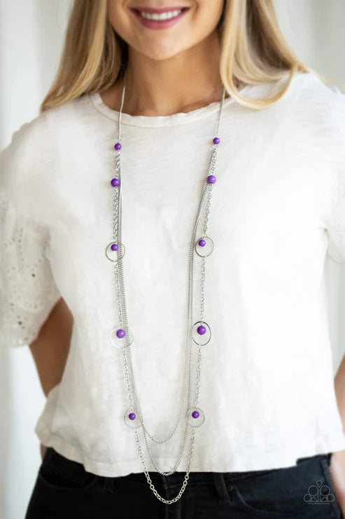 Collectively Carefree - Purple Necklace