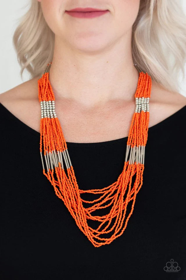 Let It BEAD - Orange Necklace