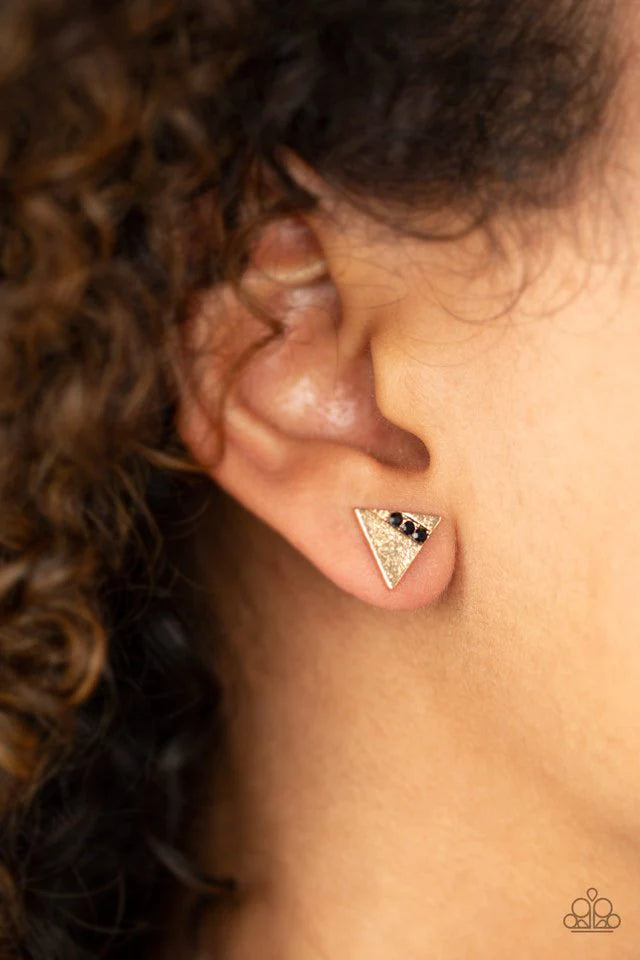 Pyramid Paradise - Black Post Earrings