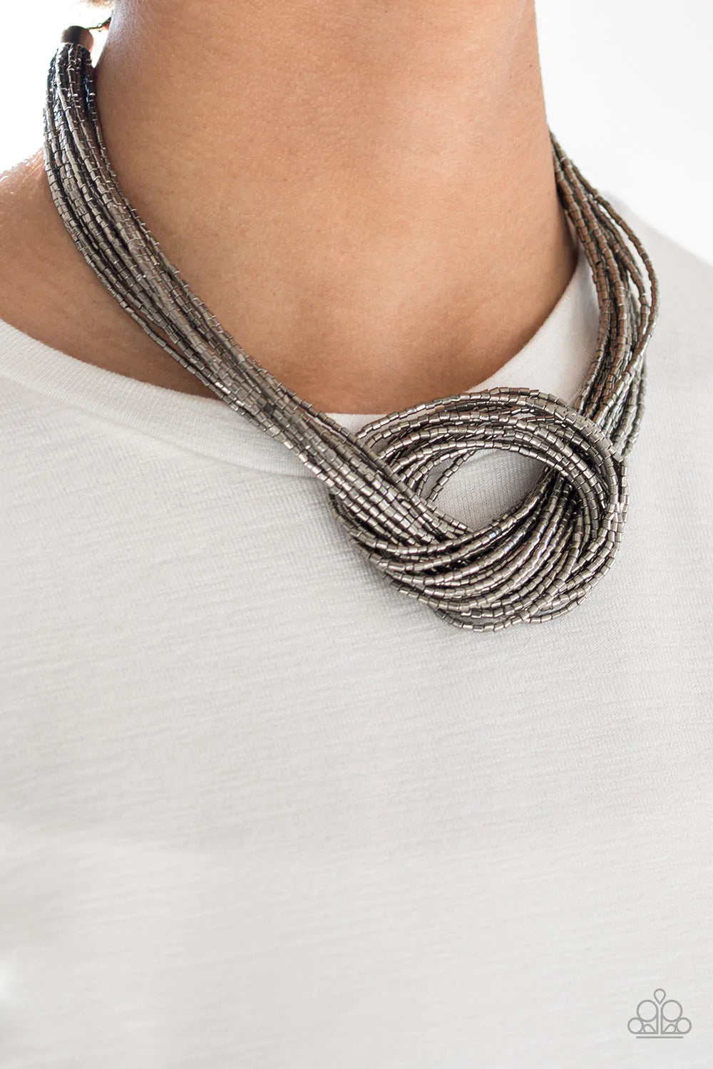 Knotted Knockout - Black Necklace