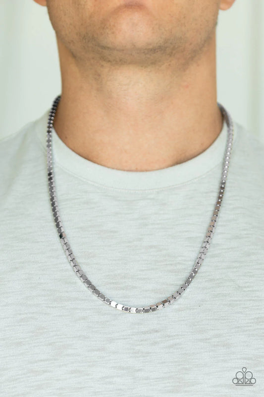 Boxed In - Silver Men's Necklace