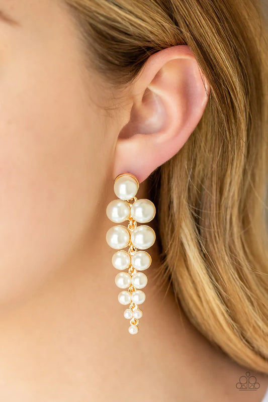 Totally Tribeca - Gold Post White Pearl Earrings