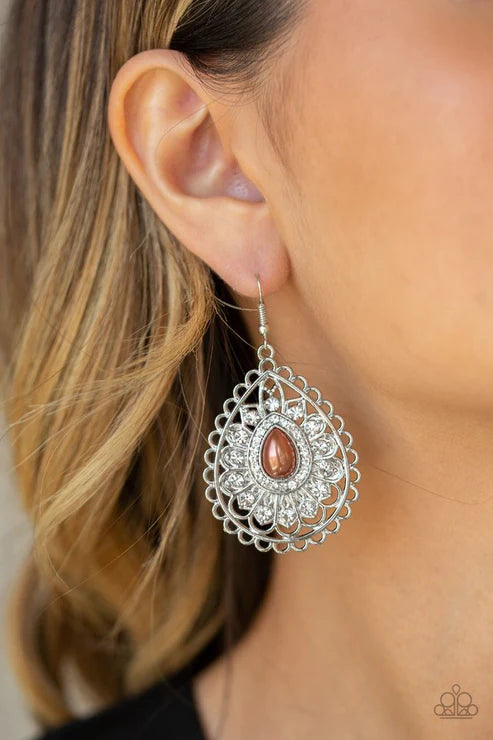 Glamour Grandeur - Brown Earrings