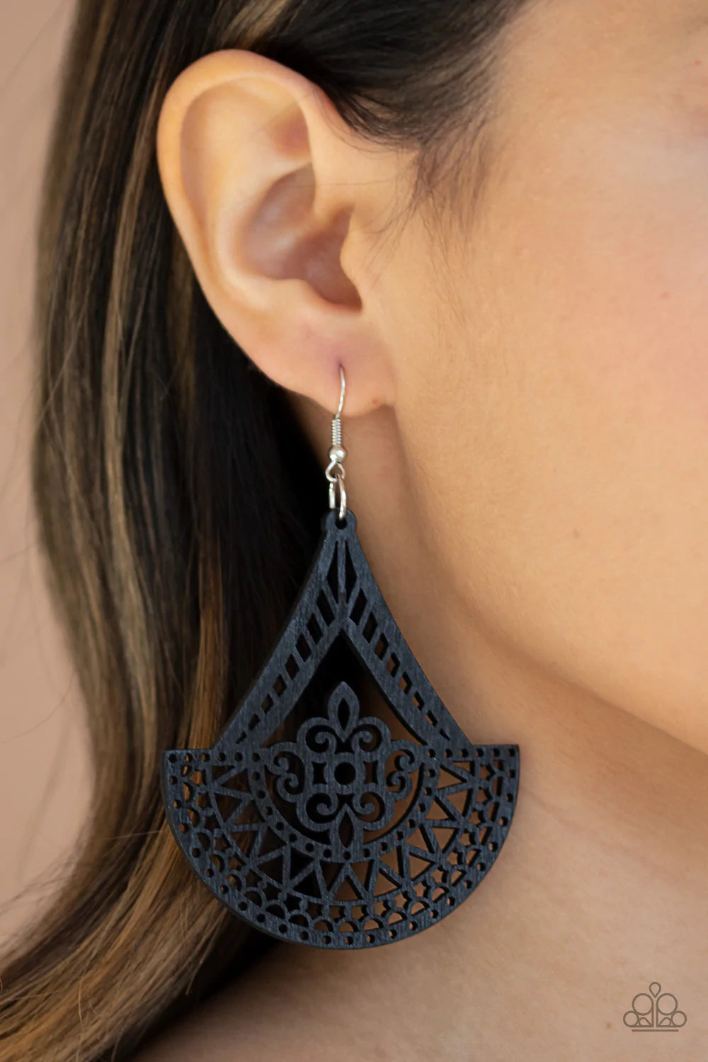 Tiki Sunrise - Black Earrings