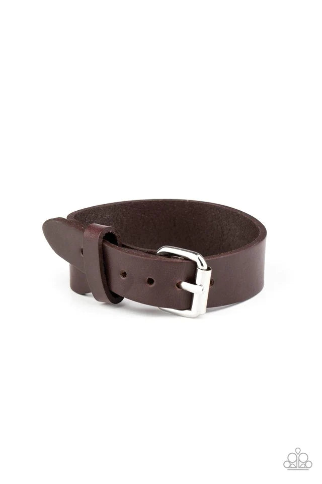 Tougher Than Leather- Silver Buckle Urban Bracelet