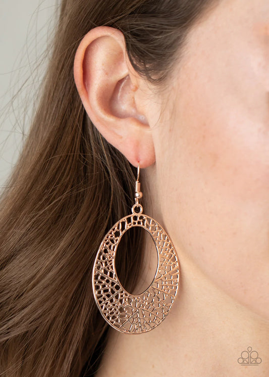 Serenely Shattered - Rose Gold Earrings