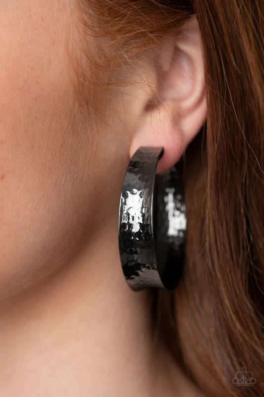 Fearlessly Flared - Black Earrings