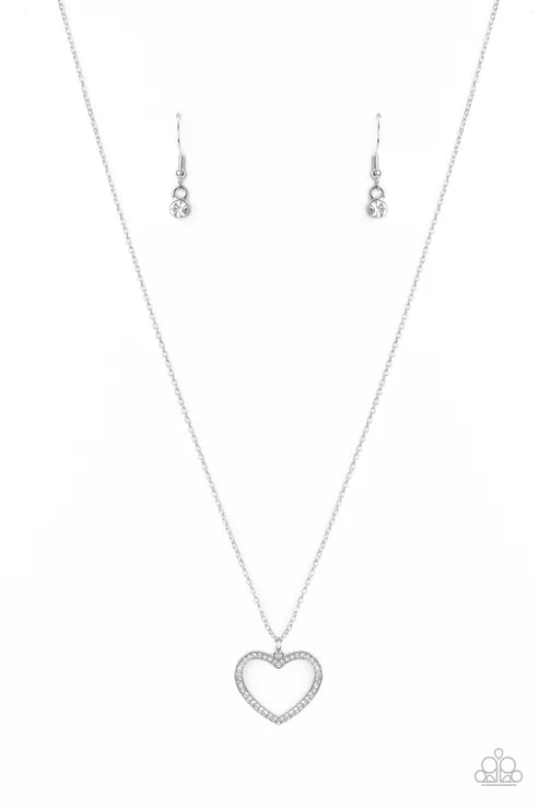 GLOW by Heart - White Necklace
