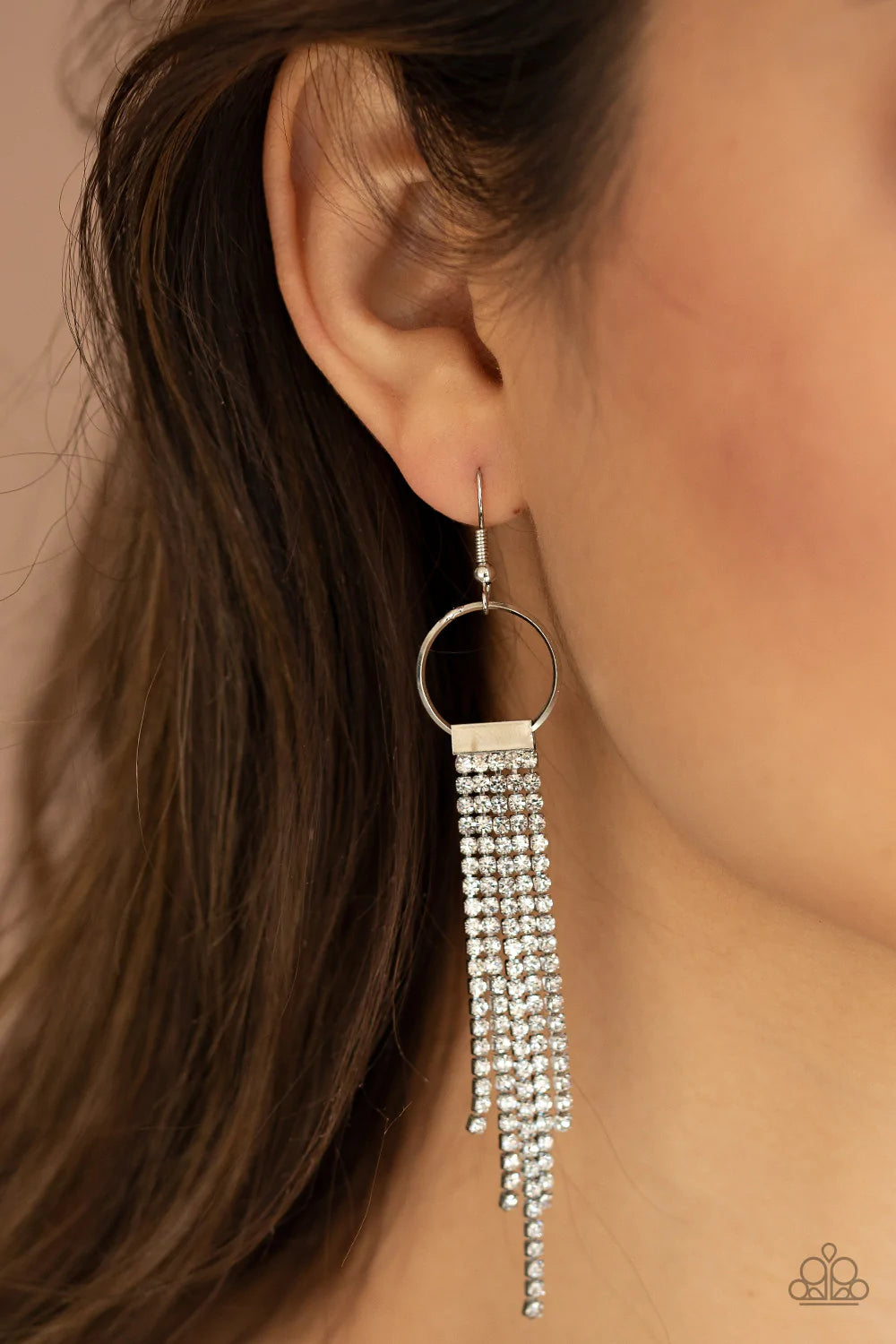 Tapered Twinkle - White Earrings