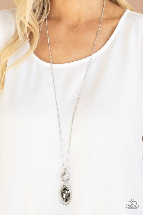 Glamorously Glaring Silver Necklace