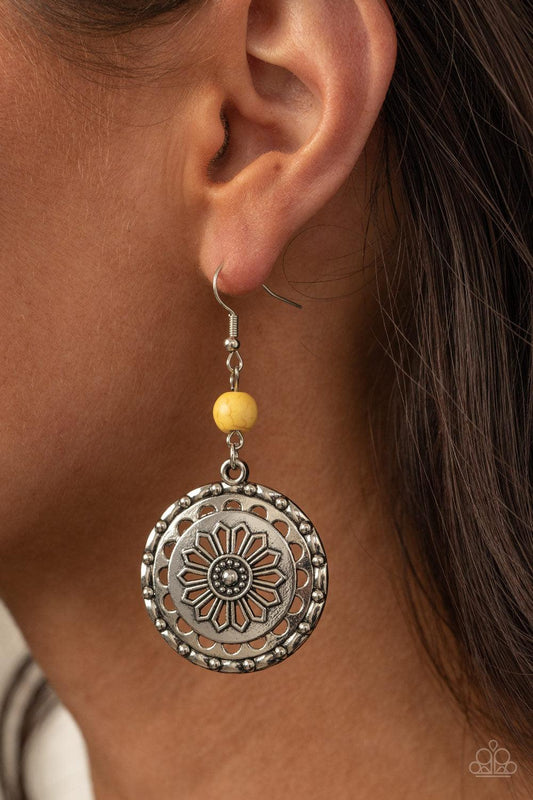 Flowering Frontiers Yellow Earrings