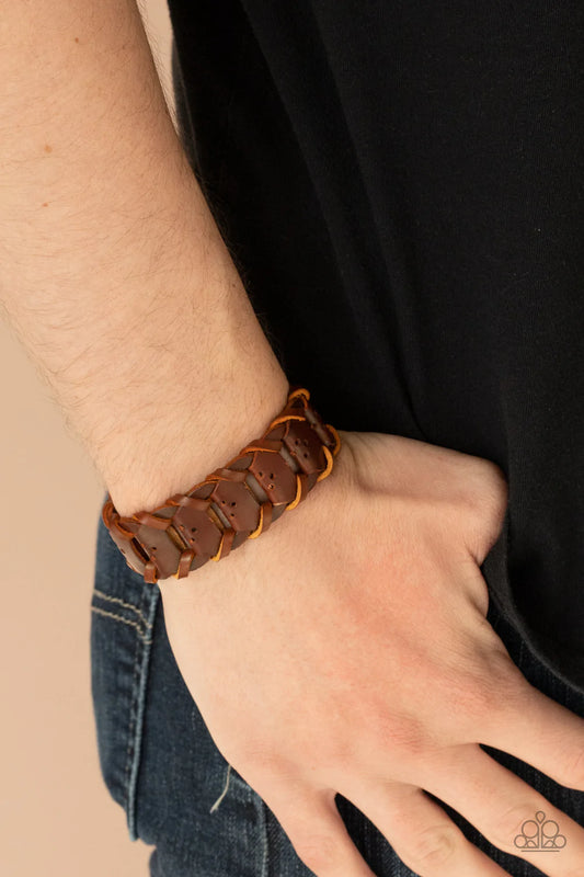 Knocked for a Loop - Brown Urban Bracelet