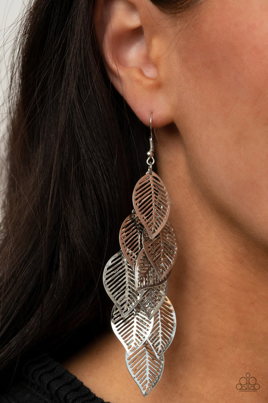 Limitlessly Leafy - Silver Earrings
