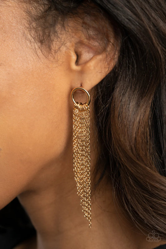 Divinely Dipping - Gold Post Earrings