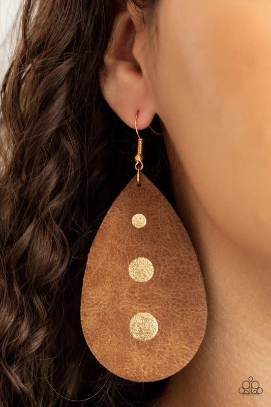 Rustic Torrent Gold Earring