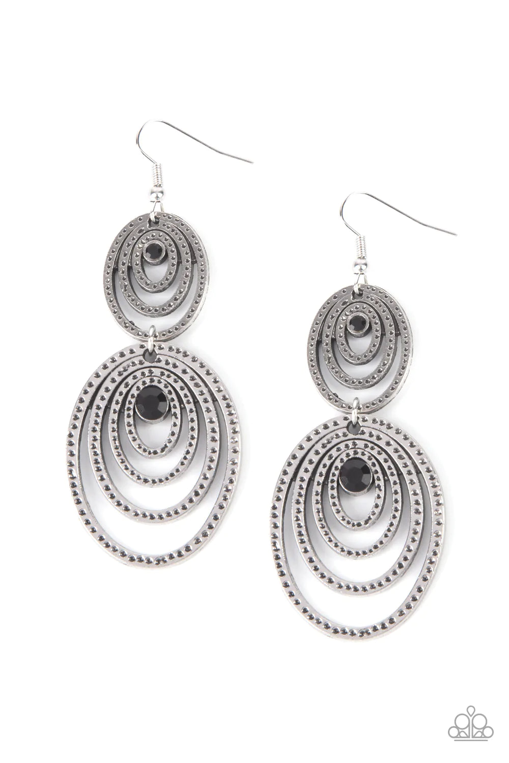Cosmic Twirl - Black Earrings