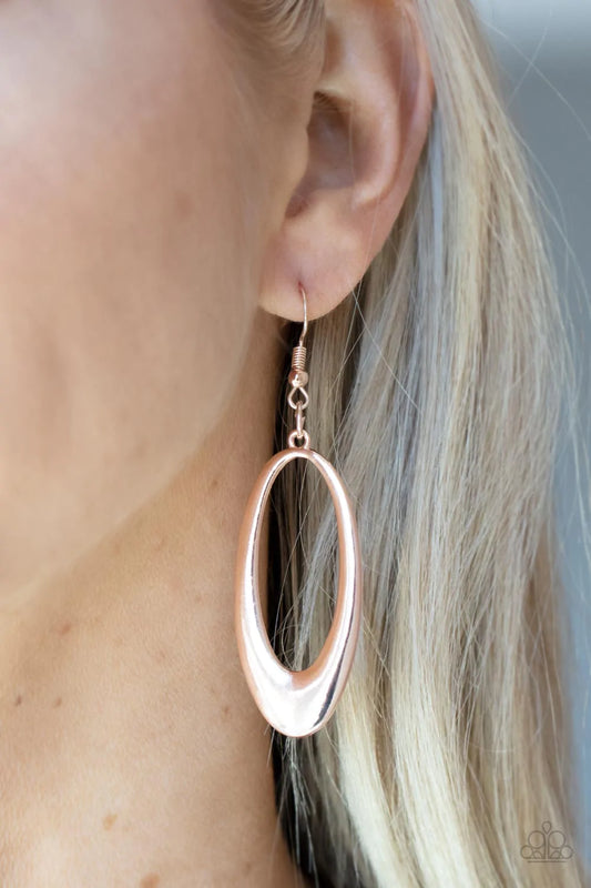 Oval the Hill - Rose Gold Earrings