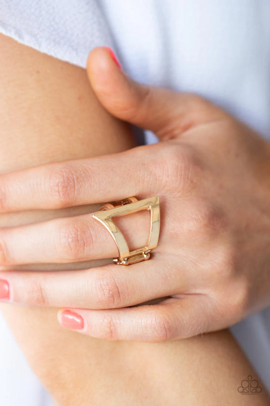 Rebel Edge- Gold Geometric Ring