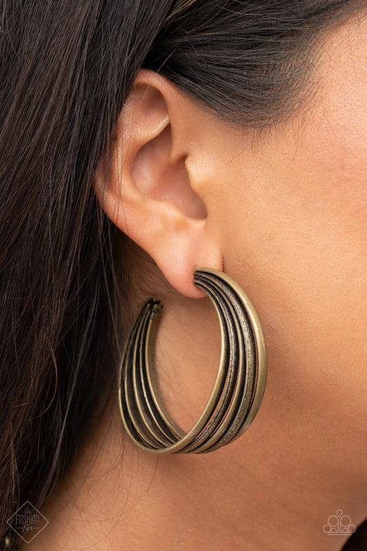 In Sync - Brass Earrings