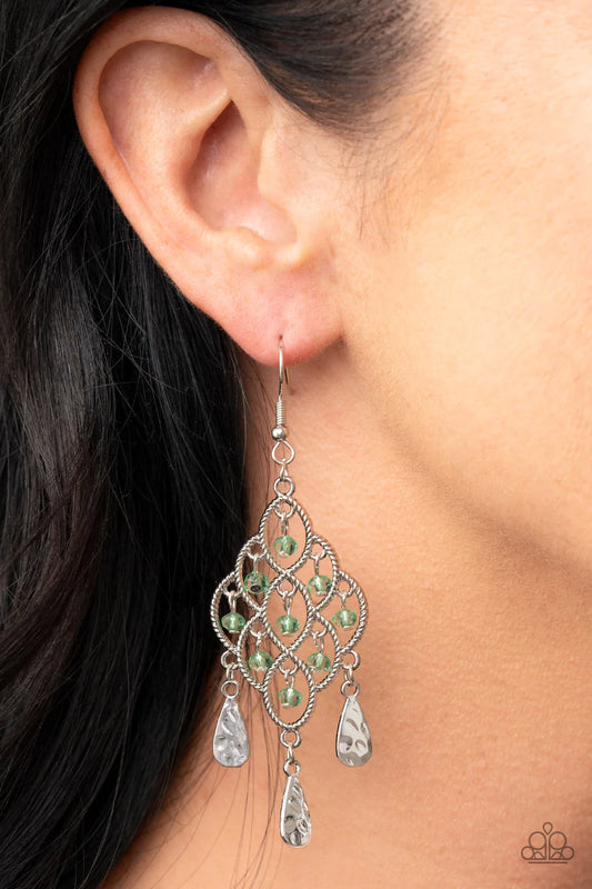 Sentimental Shimmer - Green Earrings