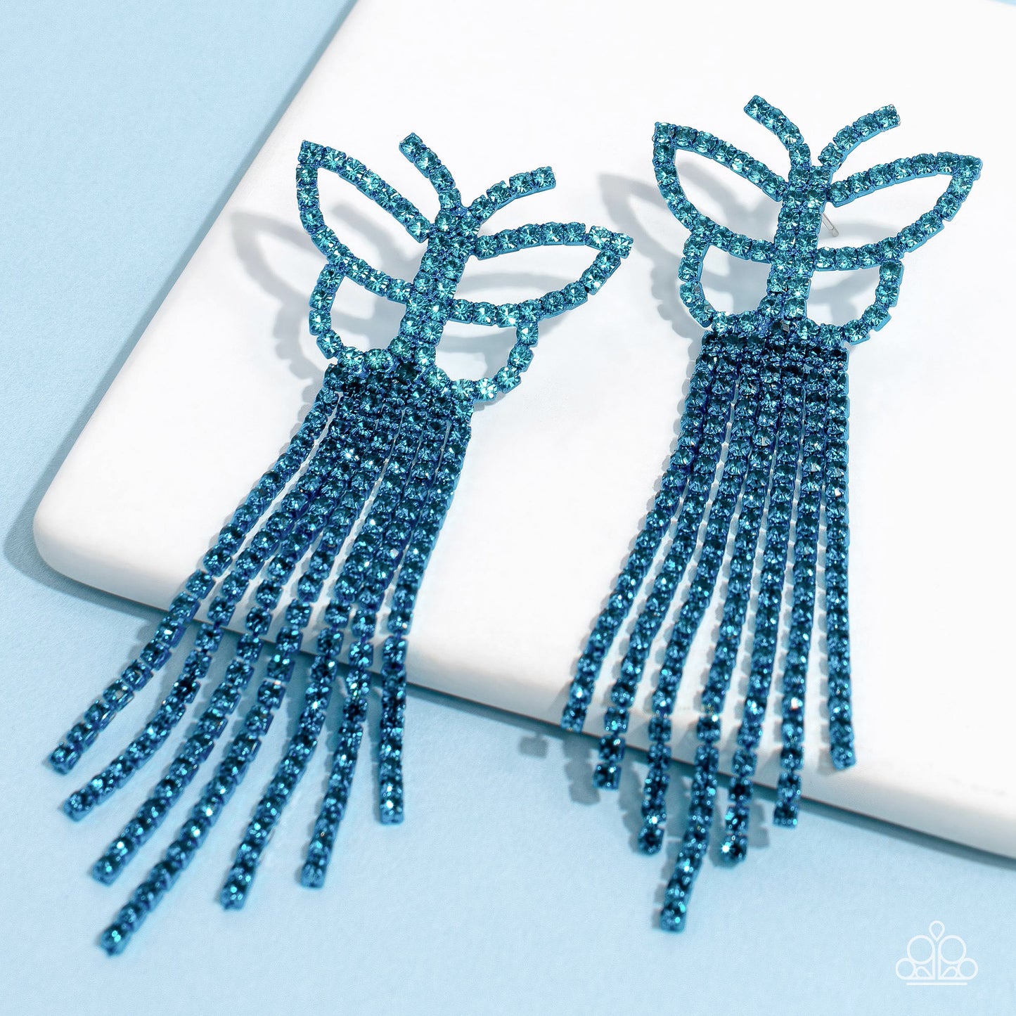 Billowing Butterflies - Blue Post Earrings