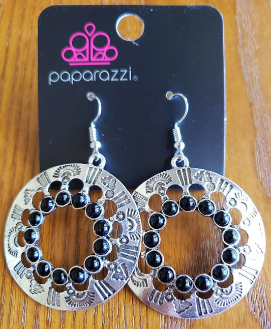 Organically Omega Black Earrings