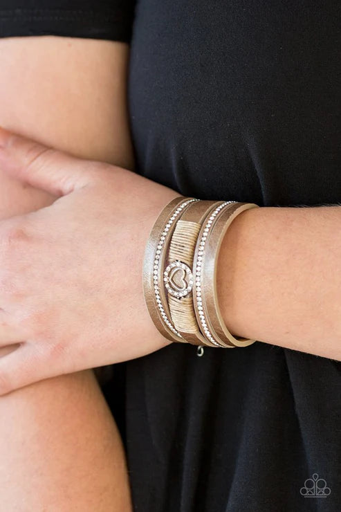 It Takes Heart - Brown Bracelet