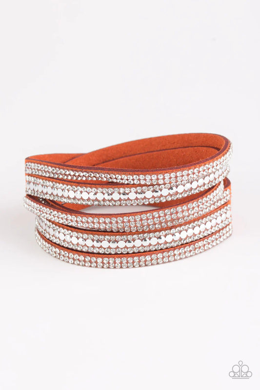 Rock Star Attitude - Orange Urban Wrap Bracelet