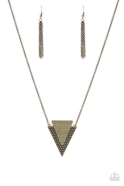 Ancient Arrow - Brass Necklace