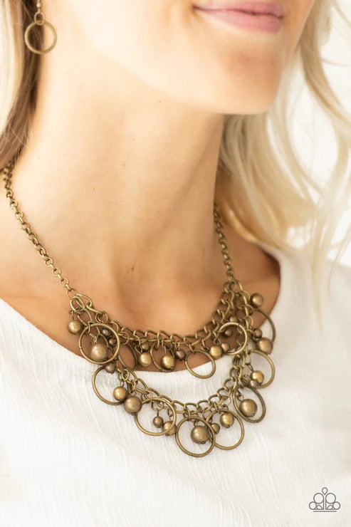 Warning Bells - Brass Necklace